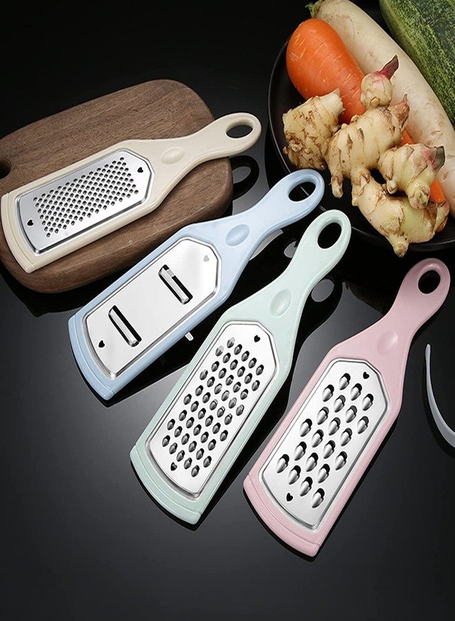 WE-CEF Kitchen Grater 4 Different Planers Flat Handheld Graters for Kitchen Stainless Steel with Hanging Hole, Easy to Grate for Vegetable Fruit Nutmeg Nuts Zester Ginger Garlic Shredder - Image 2